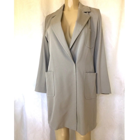 MaxMara Jackets & Blazers - Max Mara Blazer Long Jacket Gray Wool Blend